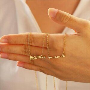 BAYLAY Mama Necklace | 18K Gold Plated Adjustable Choker for Mom.